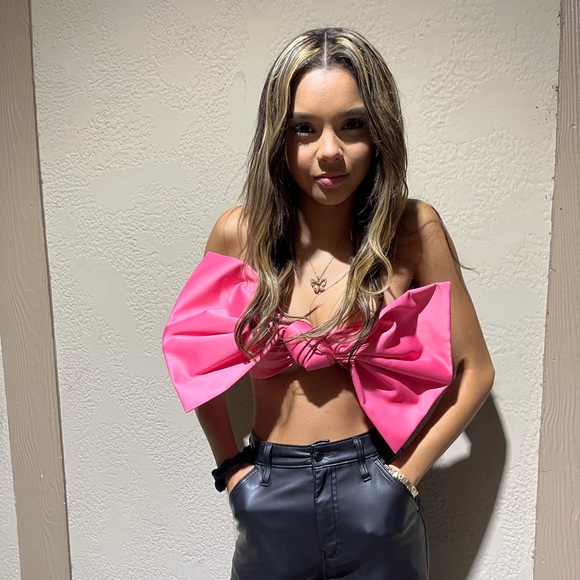 pink bow tube top - Picture 3 of 3